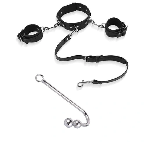 5334 Anal Elegant with Collar Cuffs Beaded and Hook 0125